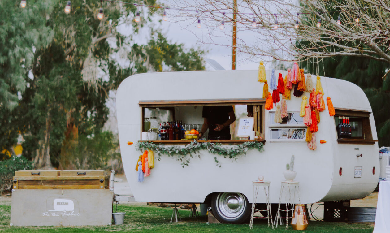 Mobile bar on our lawn